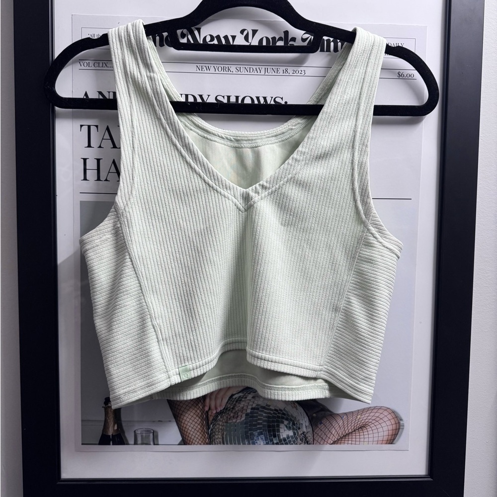 Lululemon Athletica Light Green Ribbed Tank Top